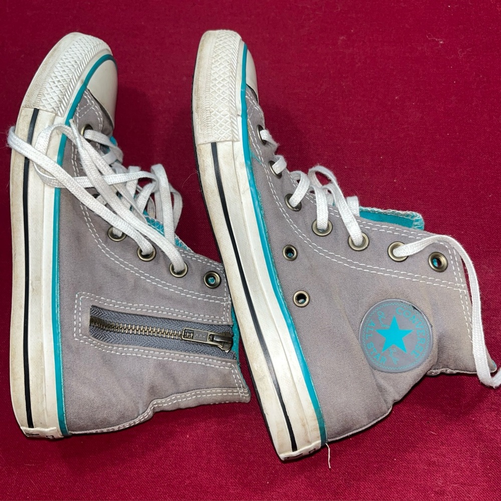 Chuck Taylor Converse All Star High Tops Limited Edition No Time To Lace Size 6 - Picture 5 of 14